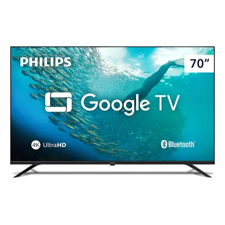 Smart Tv Philips 70 4k Google Tv Comando De Voz 70pug7019