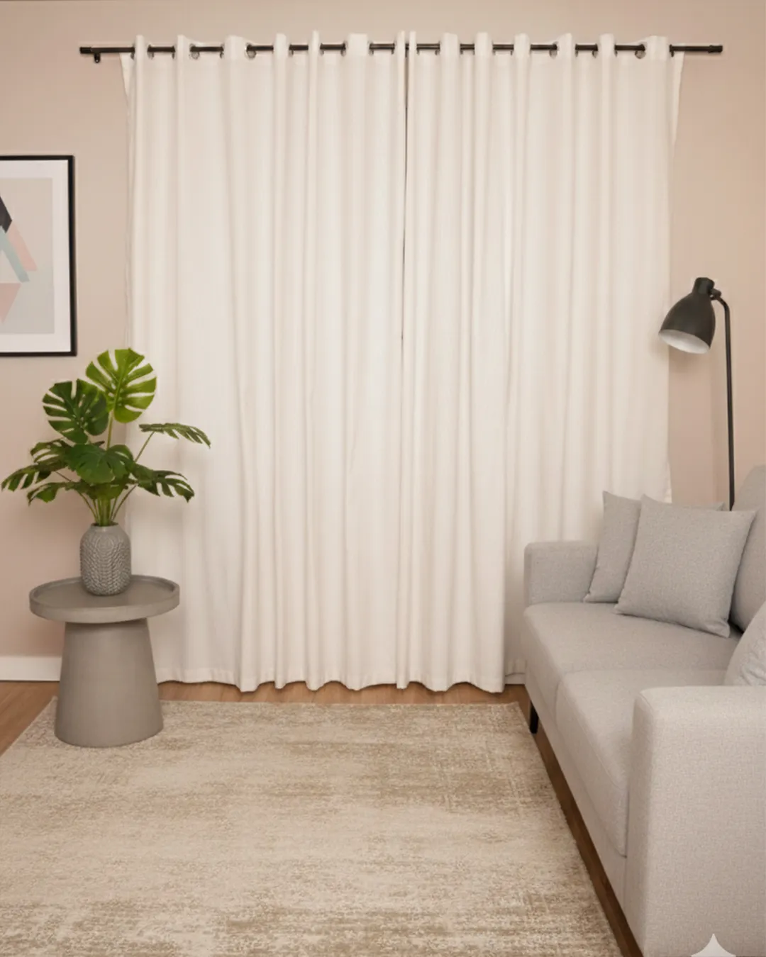 Cortina Rústica Bella Janela 420cm x 250cm Lugo Natural Off White