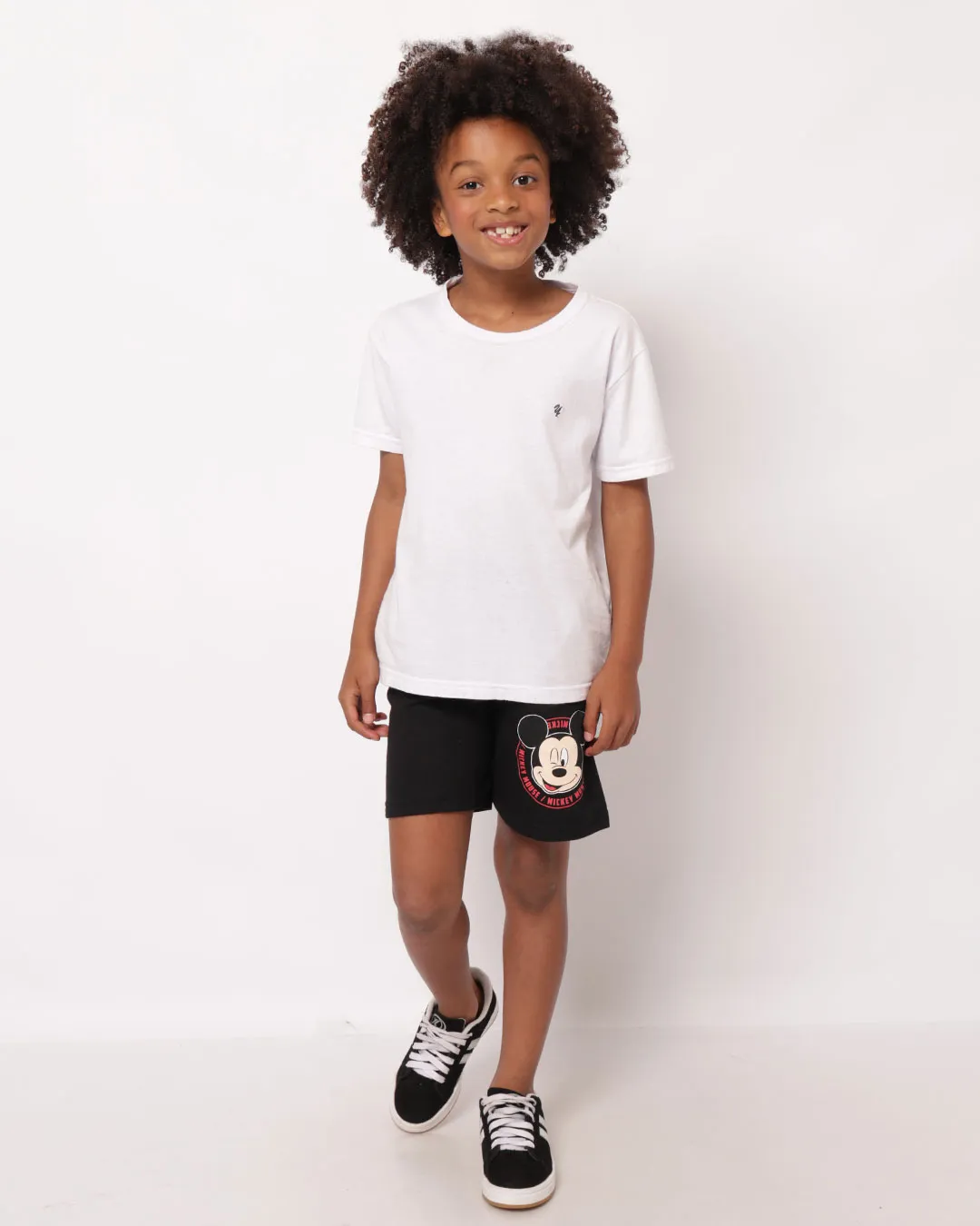 Bermuda Infantil Moletinho Disney Mickey Preta