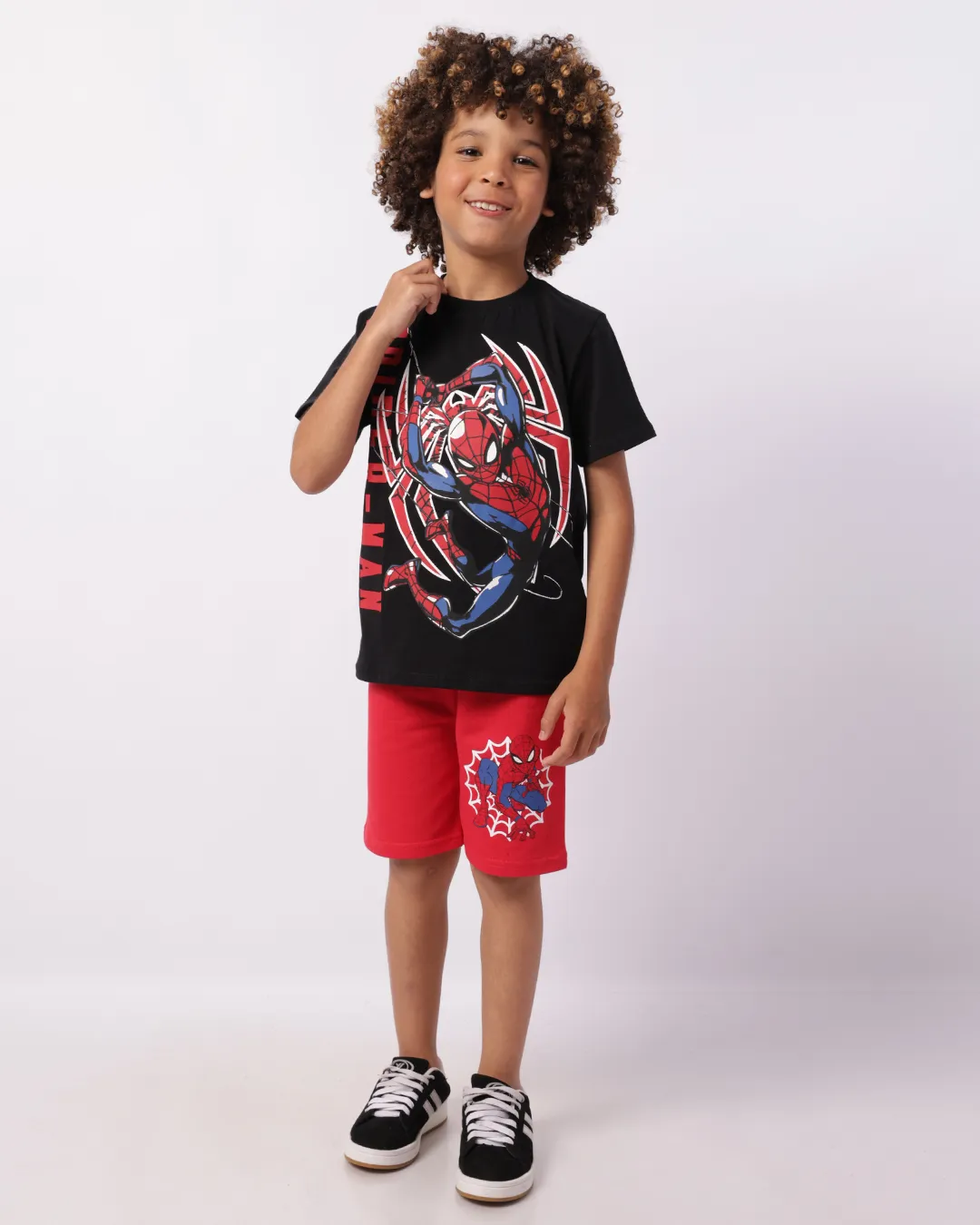 Bermuda Infantil Moletinho Marvel Homem Aranha Vermelha