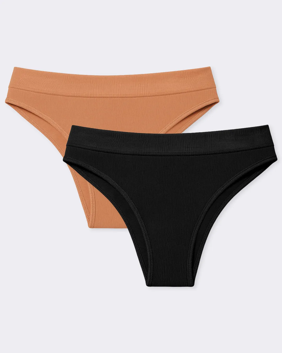 Kit 2 Calcinhas Feminina Biquíni Poliamida Marrom e Preta