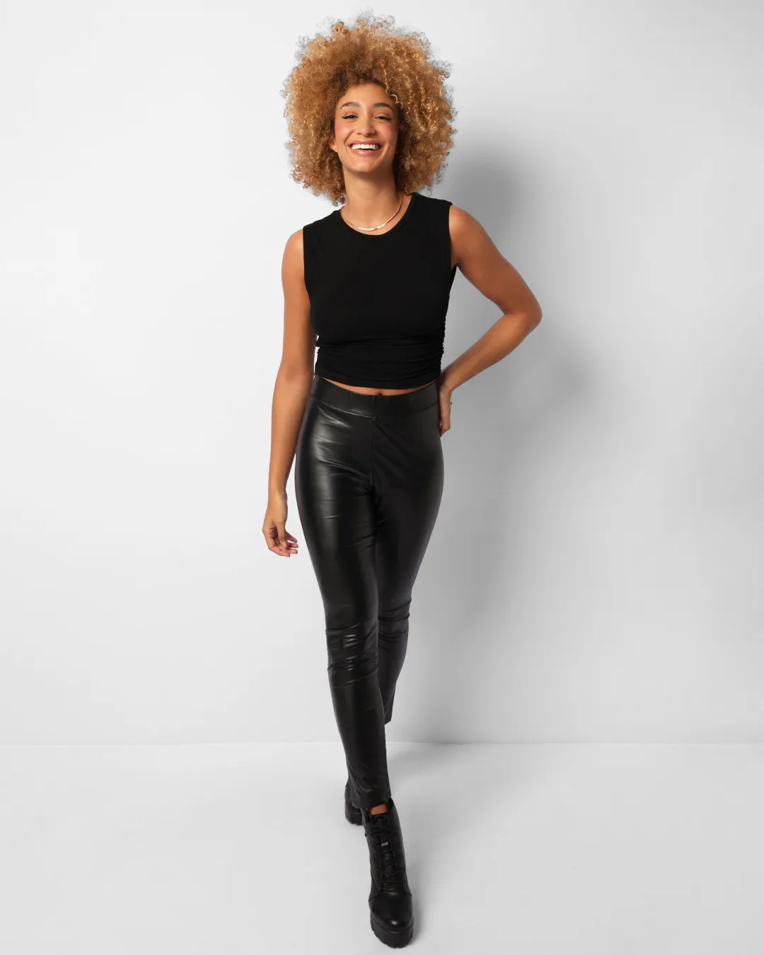 Calça Legging Feminina Cirrê Preta
