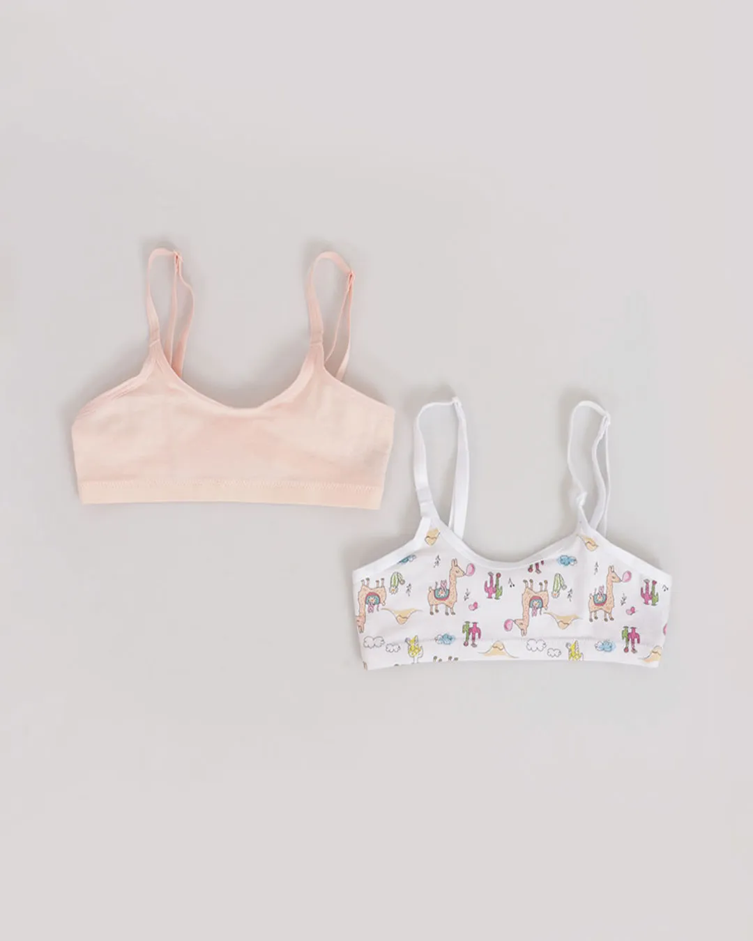 Kit 2 Sutiãs Juvenil Del Rio Sem Bojo Estampa Branco Laranja