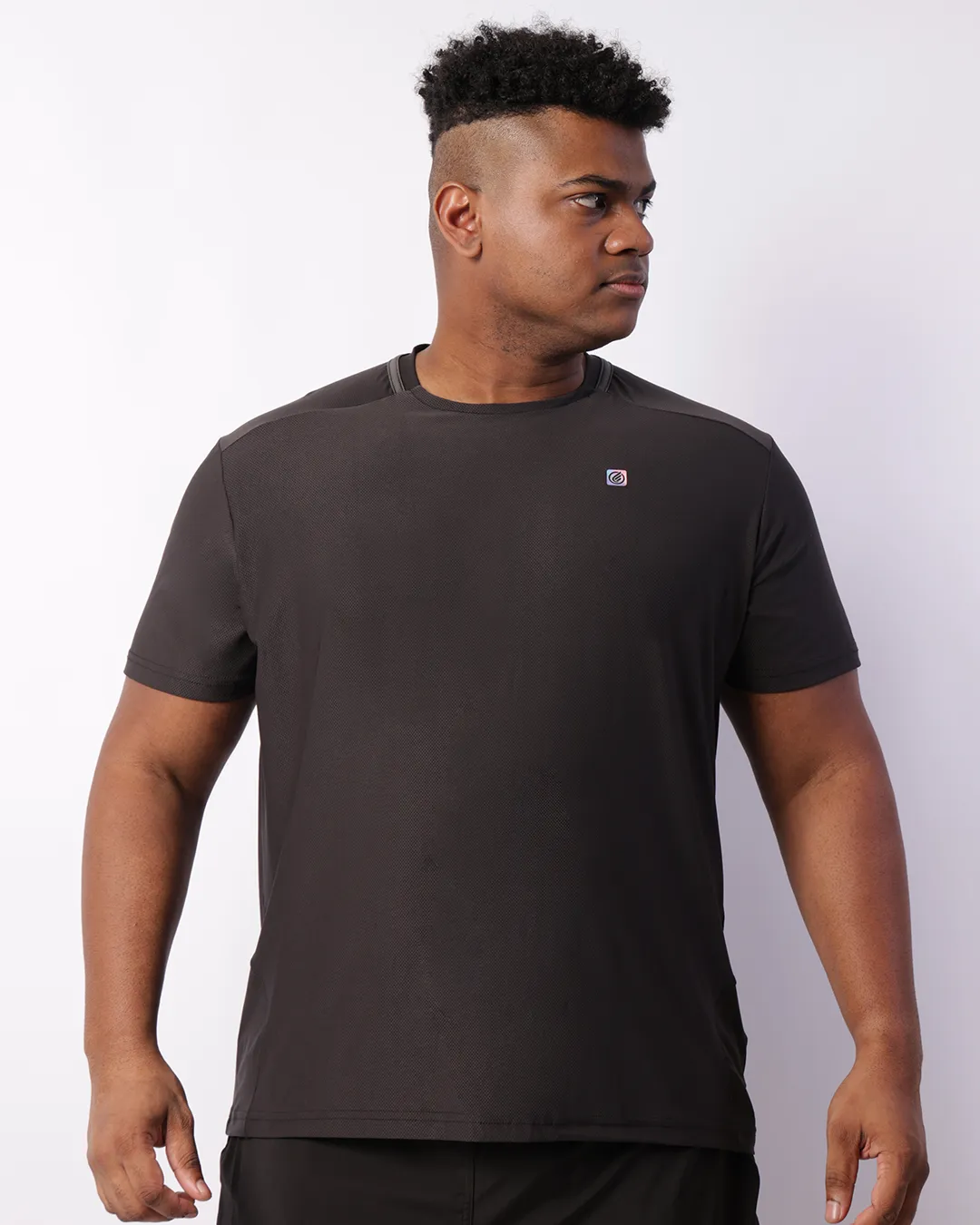 Camiseta Esportiva Plus Size Masculina Dry Fit Preta