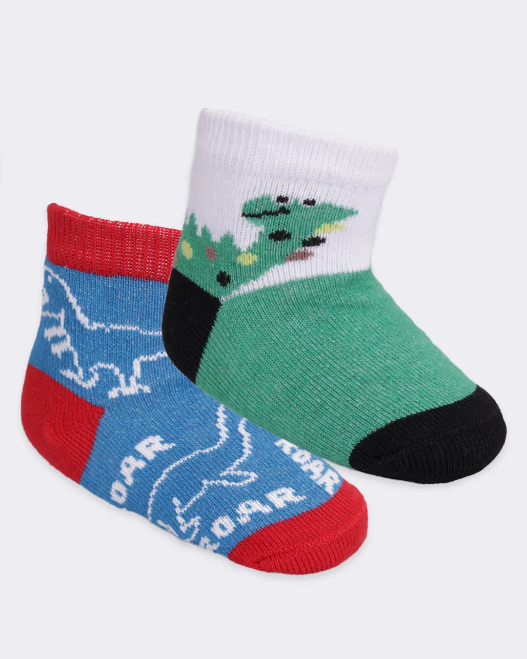 Kit 2 Pares de Meia Infantil Estampada Azul e Verde