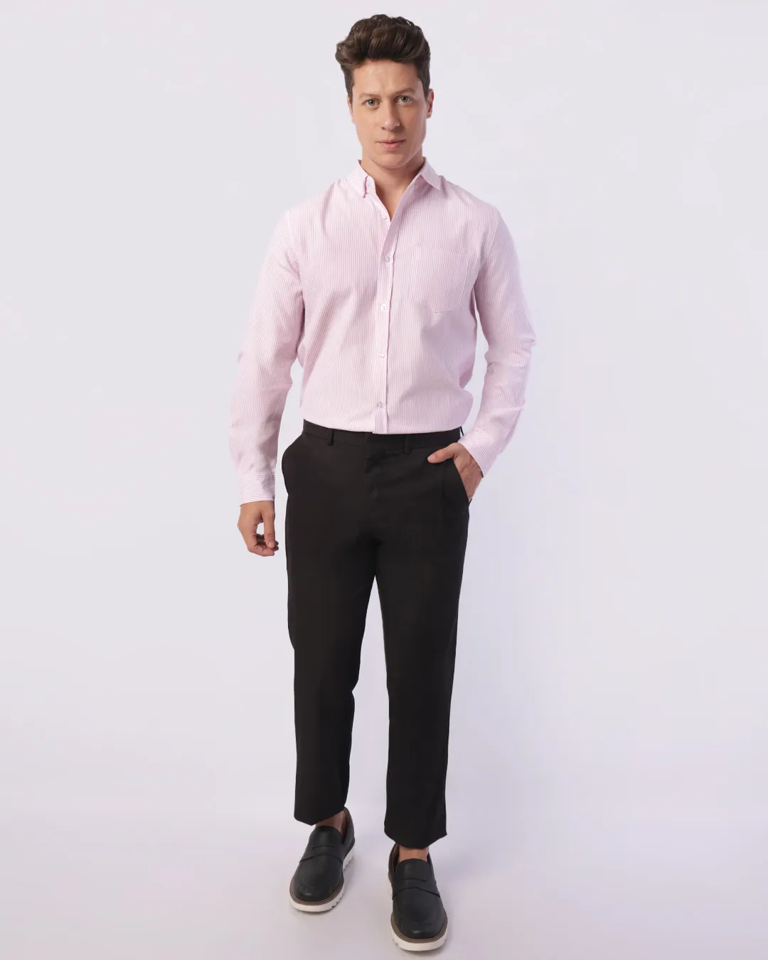 Calça Social Masculina com Bolsos Preta