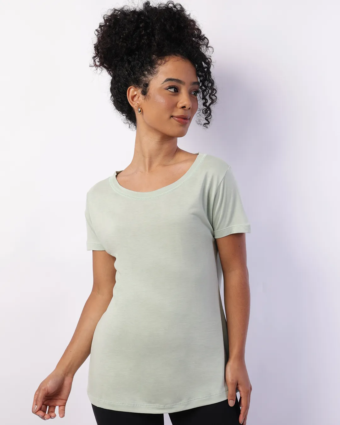 Camiseta Fitness Feminina Viscose Fitter Manga Curta Verde