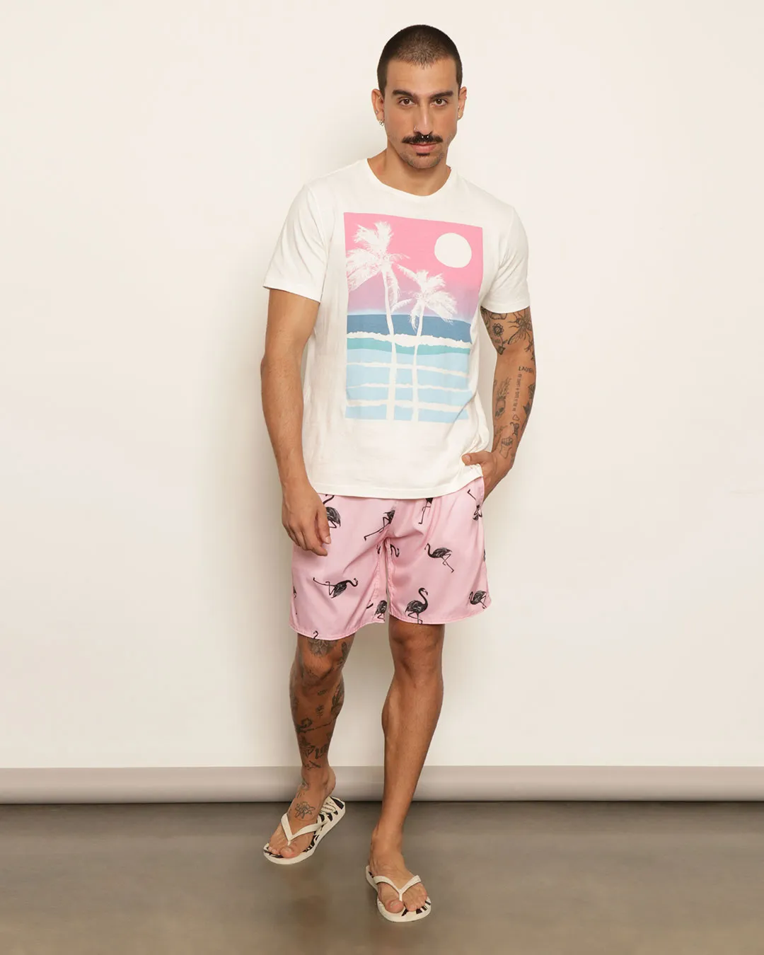 Bermuda Masculina Reta Surf Estampa E Cores Sortidas