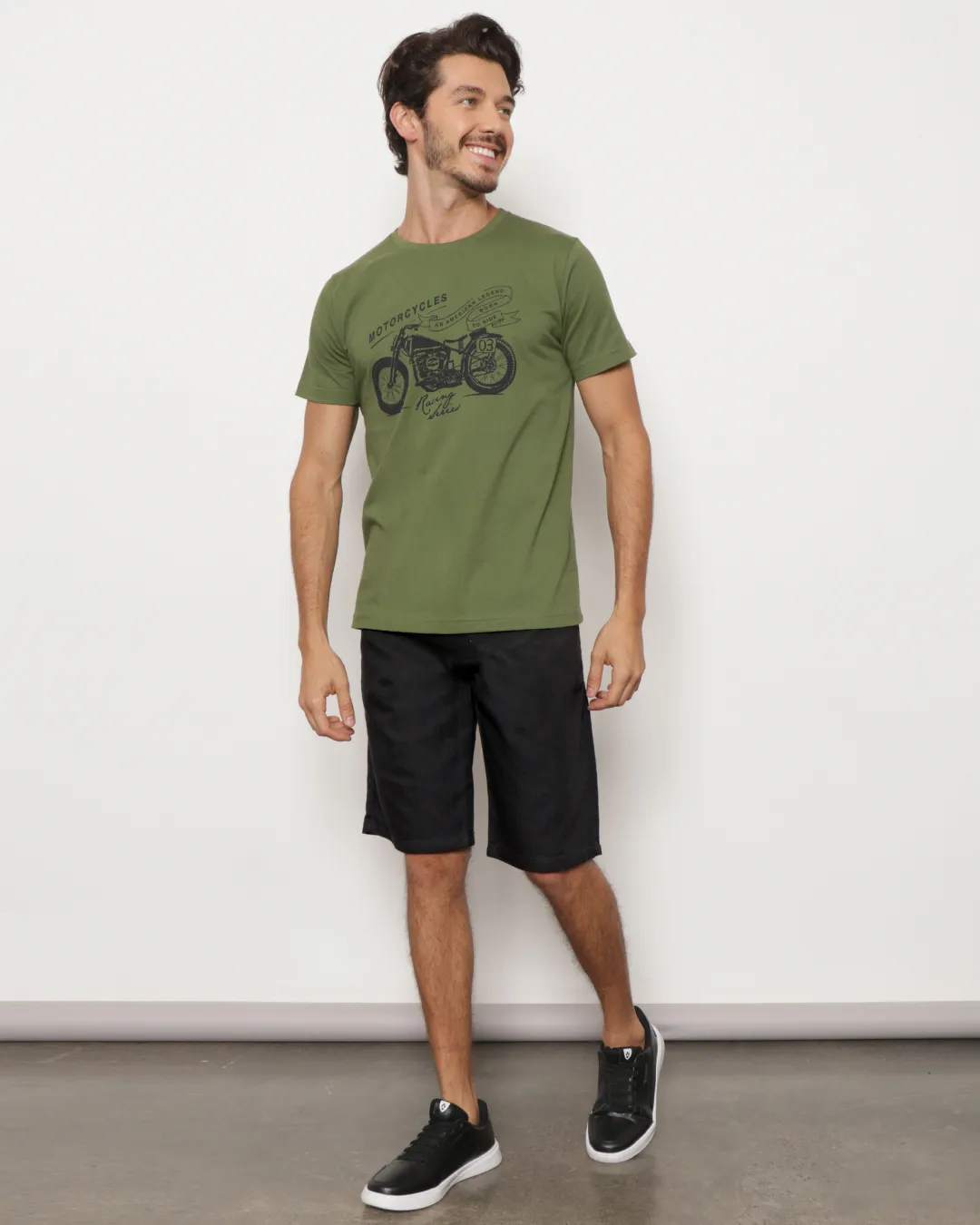 Bermuda Jeans Masculina Básica Com Bolsos Preta