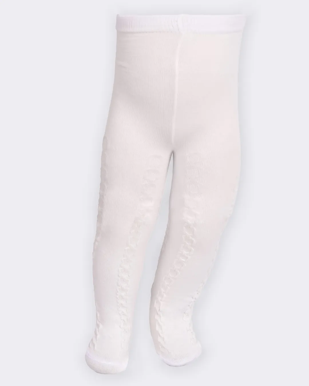 Meia Calça Infantil Trançada Off White