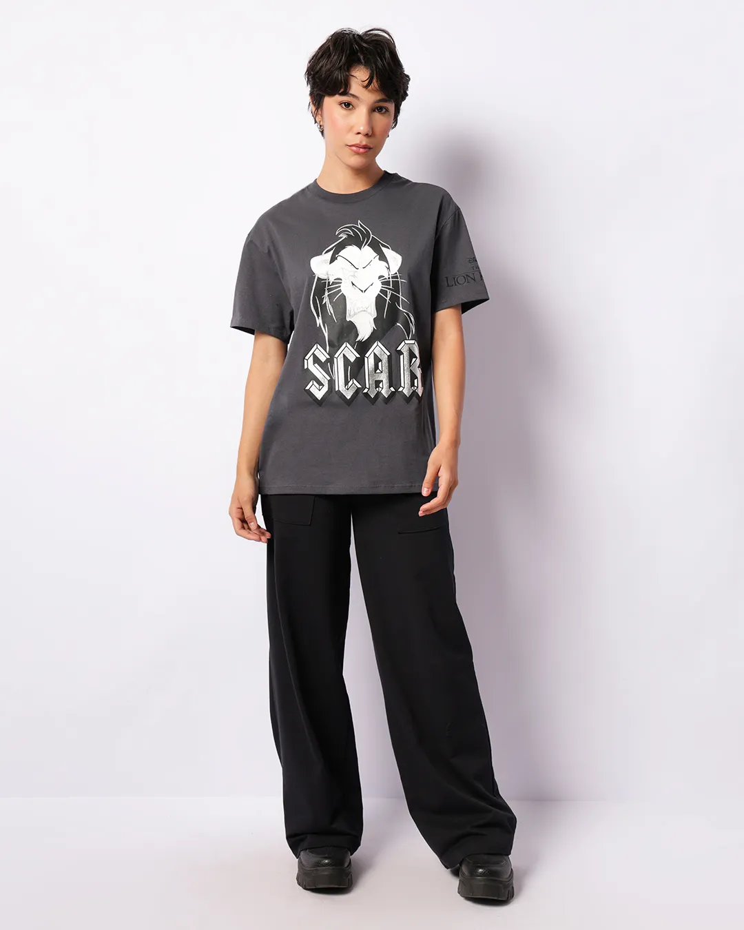 Calça Feminina Moletinho Wide Leg Com Bolsos Preta