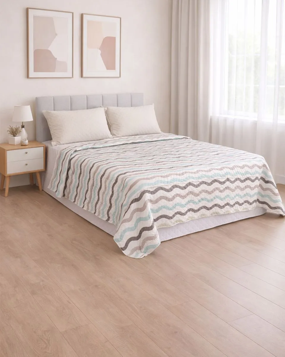 Colcha Casal Arte & Cazza 180cm x 215cm Estampa Off White