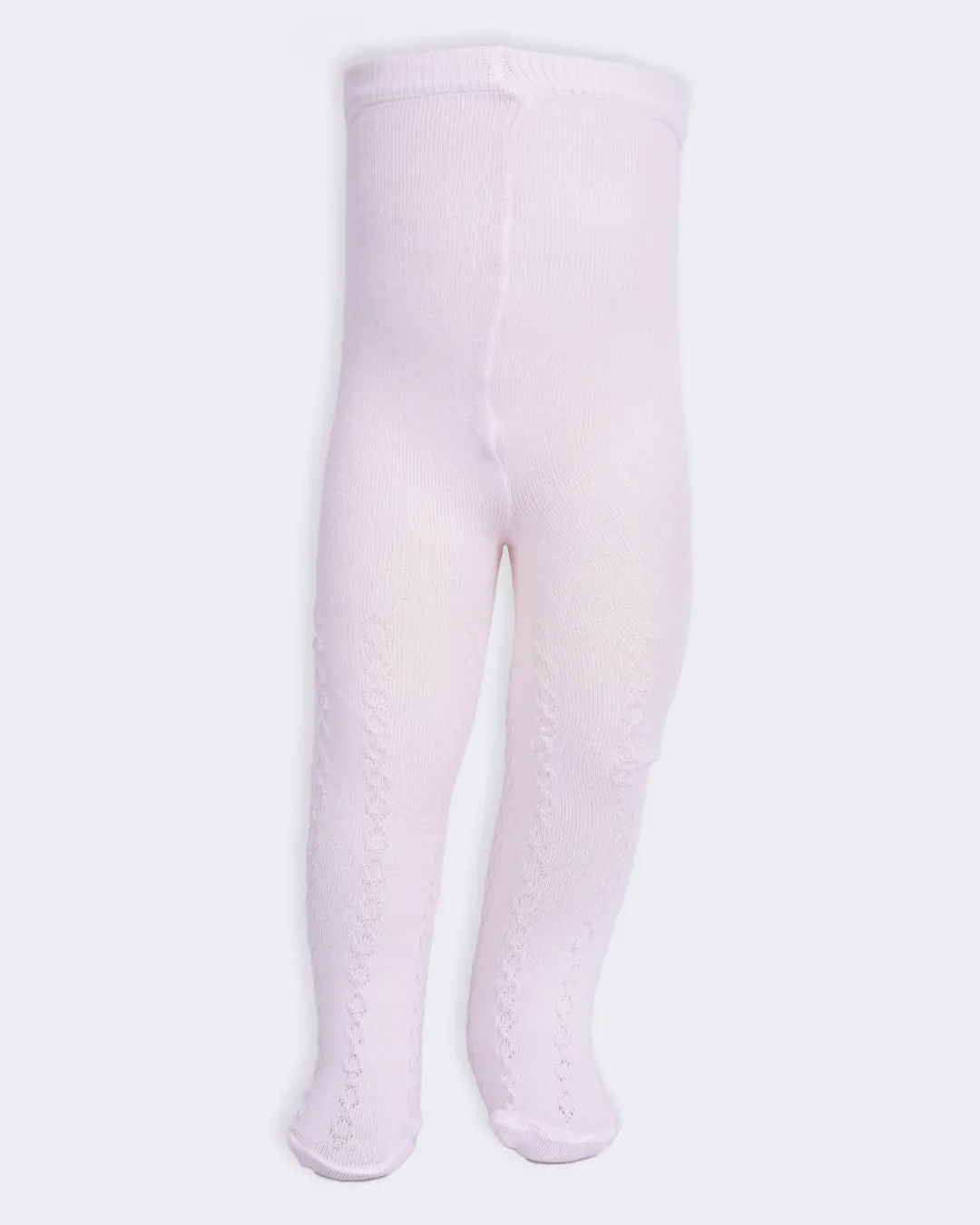 Meia Calça Bebê Trançada Rosa
