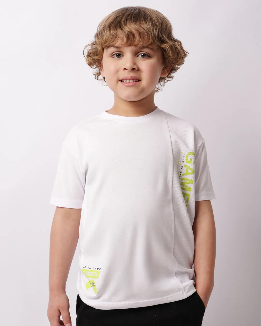 Camiseta Infantil Estampa Frontal Recorte Branca