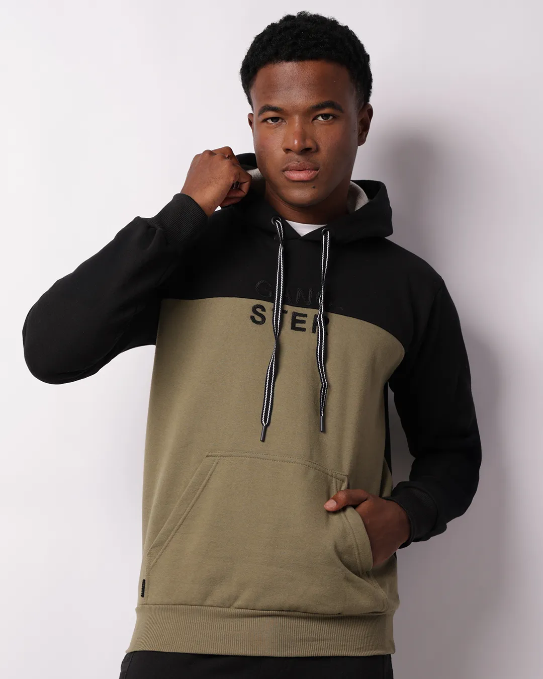 Blusão Moletom Masculino Gangster Recortes Capuz Preto