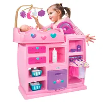 Quarto Encantado Paras Boneca Brinquedo 2 Em 1 Berço E Banheira Meninas Rosa