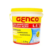 Cloro Granulado GENCO LE 2,5kg para Piscinas Múltipla Ação