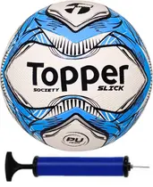Bola Society Topper Azul Bomba De Ar