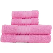Kit de 4 Toalhas Banho Rosto Algodão Macia Moderno