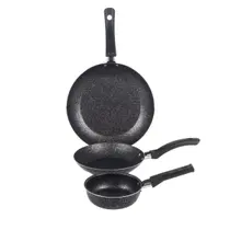 Jogo De Frigideiras Francesas 3 Peças 14 16 20cm Preto Nacional