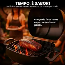Churrasqueira Pequena Móvel Bafinho Tambor Mini Preta