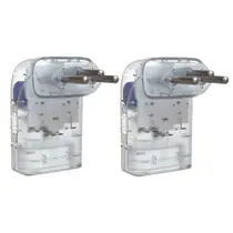 Kit econômico c/ 2 protetores contra surtos iclamper pocket fit 3p 10a transparente