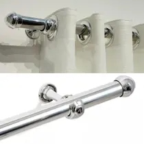 Varão de Cortina Cromado 3m 28mm Bastão Grosso Reforçado com Kit de Instalação