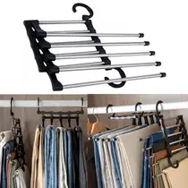 Cabide De Calça De Inox Para Peças preto guarda roupa