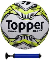 Bola Society Topper Slick Amarela + Bomba De Ar