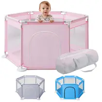 Cercadinho Chiqueirinho Infantil Criança Hexagonal Cinza, Rosa, Azul