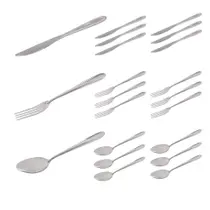Conjunto 18 Talheres Garfo Colher Faca Inox Luxo