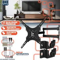 Suportes Articulado e Fixo Universal para TV 14 a 55 e 13 a 70 Polegadas Alta Resistência até 60kg