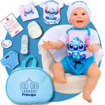 Bebê Reborn Menino Realista Original Articulado Corpo de Silicone Com Bolsa Maternidade