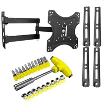 Suporte Articulado para TV 14 a 55 Polegadas LED LCD Plasma incluso Jogo de 24 Peças Chaves Tipo T