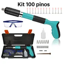 Pistola De Fixação Kit 100 Pinos Finca Pino Drywal Gesso Fixação Com Acessórios