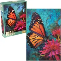 Quebra Cabeça Borboletas e Flores 1000 Peças Puzzle Premium Textura Sedosa - Castela