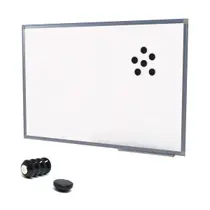 Quadro Branco Magnetico 90x60 Stalo Moldura em Aluminio com Porta apagador
