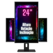 Monitor 24LED Ergonômico Ajuste de altura Rotação 90 3green