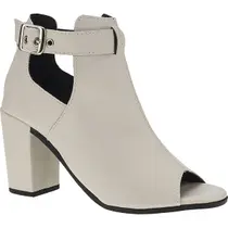 Sandália Feminina Ankle Boot Salto Alto Grosso Fecho Fivela