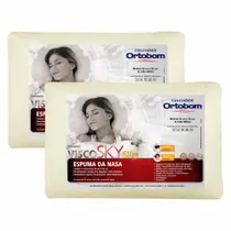 Kit 02 Travesseiros Nasa Antialergico Visco Sky Slim - Ortobom
