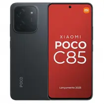 Smartphone Celular Xiaomi POCO C85, 256GB, 8GB RAM, Android 15, Câmera 50MP, Tela 6,9 LCD 120Hz, Bateria 6000mAh, Dual SIM, PRETO