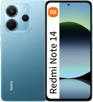 Smartphone Note 14 256GB 8GB ram Azul Versão de Lançamento Xiaomi câmera principal 108MP, turbo charge, Dual SIM, processador Helio G99