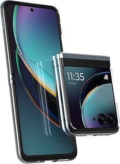Motorola Razr+ (Plus) 2023 / Razr 40 Capa ultra transparente - mostre seu telefone, proteção fina, leve, capa sem dobradiças, recortes de precisão CNC - acabamento em detalhes NCVM azul glaciar