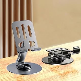 Suporte de metal para celular, multi-anjo ajustável, rotação de 360°, suporte de telefone de metal antiderrapante para mesa