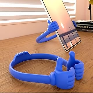 Suporte para celular com polegar para cima, universal ajustável, flexível, suporte portátil para desktop, smartphone, celular, tablets - azul
