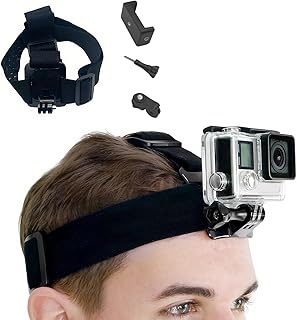Suporte de telefone com alça de cabeça, mãos livres, suporte para celular para vídeo, caminhada, escalada, ciclismo, filmagem ao ar livre, 1 peça (preto)