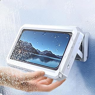 Suporte de telefone de chuveiro à prova d'água - capa giratória de 360°/480°, retrátil e ajustável, mantém seu celular seguro contra água, ideal para banheiro, suportes de parede, acessórios de