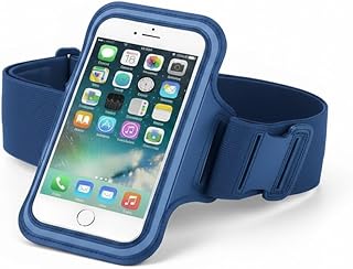 Braçadeira Esportiva para Celular, Ajustável, Preta, Compatível com Smartphones até 5.5", para Corrida e Academia, Leve e Resistente (AZUL)