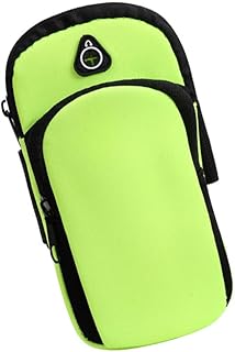 Bolsa de braço para celular de corrida – Armazenamento universal de camada dupla para telefones celulares, cosméticos e chaves com conector de fone de ouvido para lazer ao ar livre (verde claro)