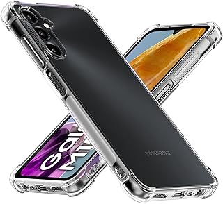 USTIYA Capa para Samsung Galalxy M15 5G TPU transparente quatro cantos capa de proteção de grau militar transparente macia